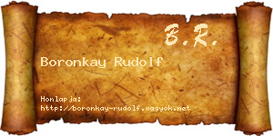 Boronkay Rudolf névjegykártya