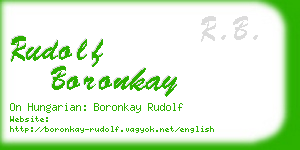 rudolf boronkay business card